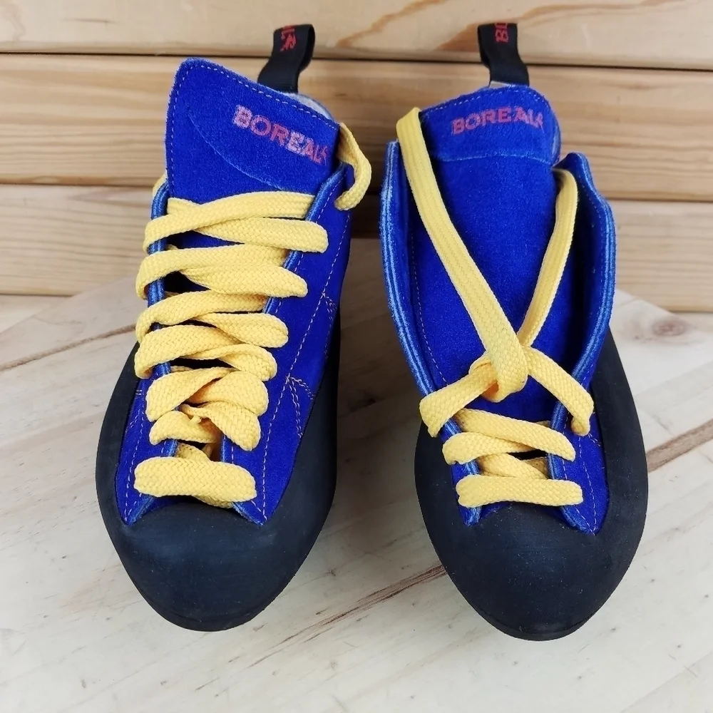 Boreal Fusion S-2 Climbing Shoes Men's 8 US / 7 UK Made In Spain Black/Blue